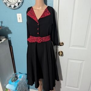 Elegant Black and Red Women's Dress